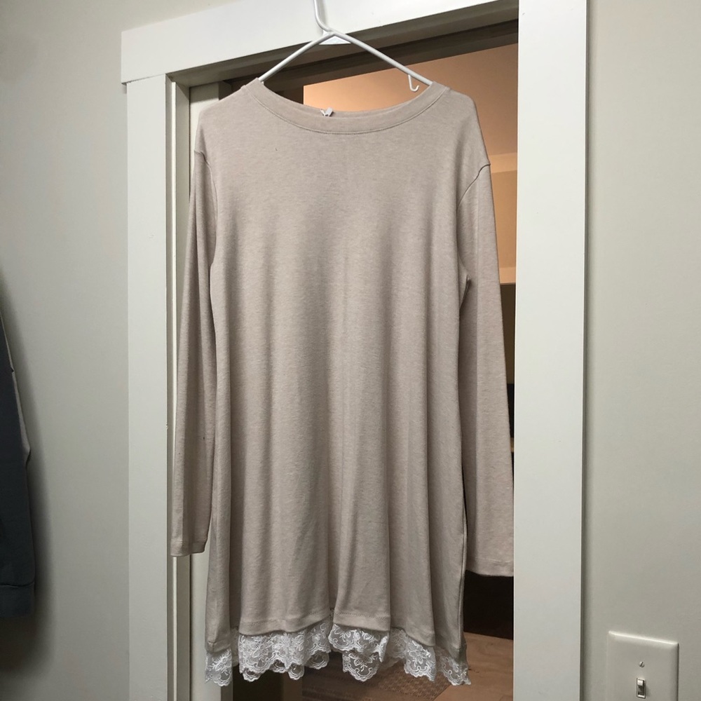 Cream Tunic with white lace